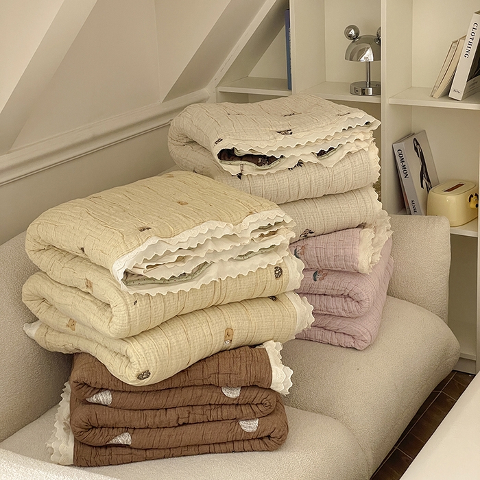 91家纺网 家纺一手货源 找家纺 麻依 2025新款全棉十层纱布棉花糖春秋被被子泡芙被子被芯 合集（仅参考）