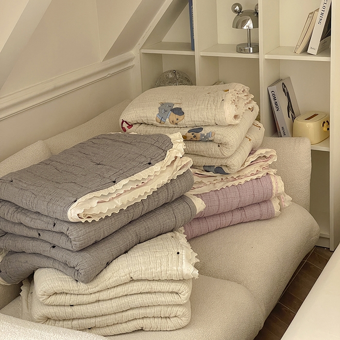 91家纺网 家纺一手货源 找家纺 麻依 2025新款全棉十层纱布棉花糖春秋被被子泡芙被子被芯 合集（仅参考）