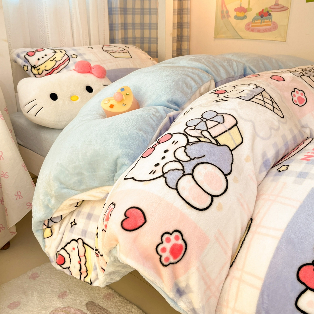 91家纺网 家纺一手货源 找家纺 （总）川悦生活 2025新款加厚保暖高克重牛奶绒宿舍三件套