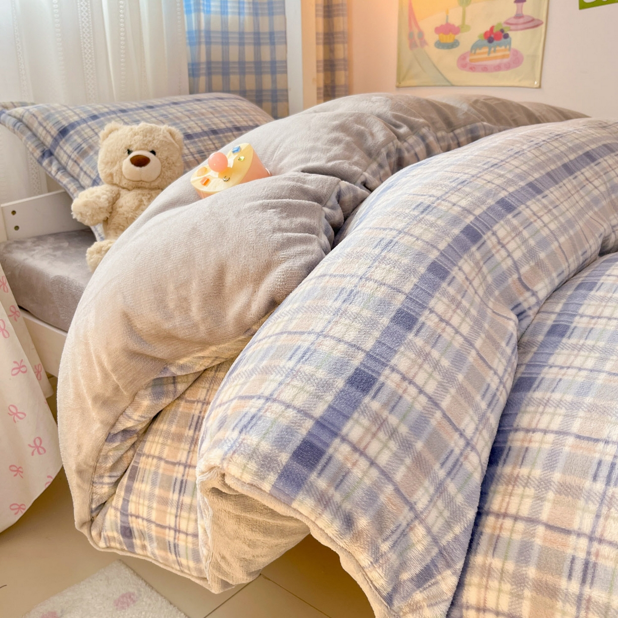 91家纺网 家纺一手货源 找家纺 （总）川悦生活 2025新款加厚保暖高克重牛奶绒宿舍三件套