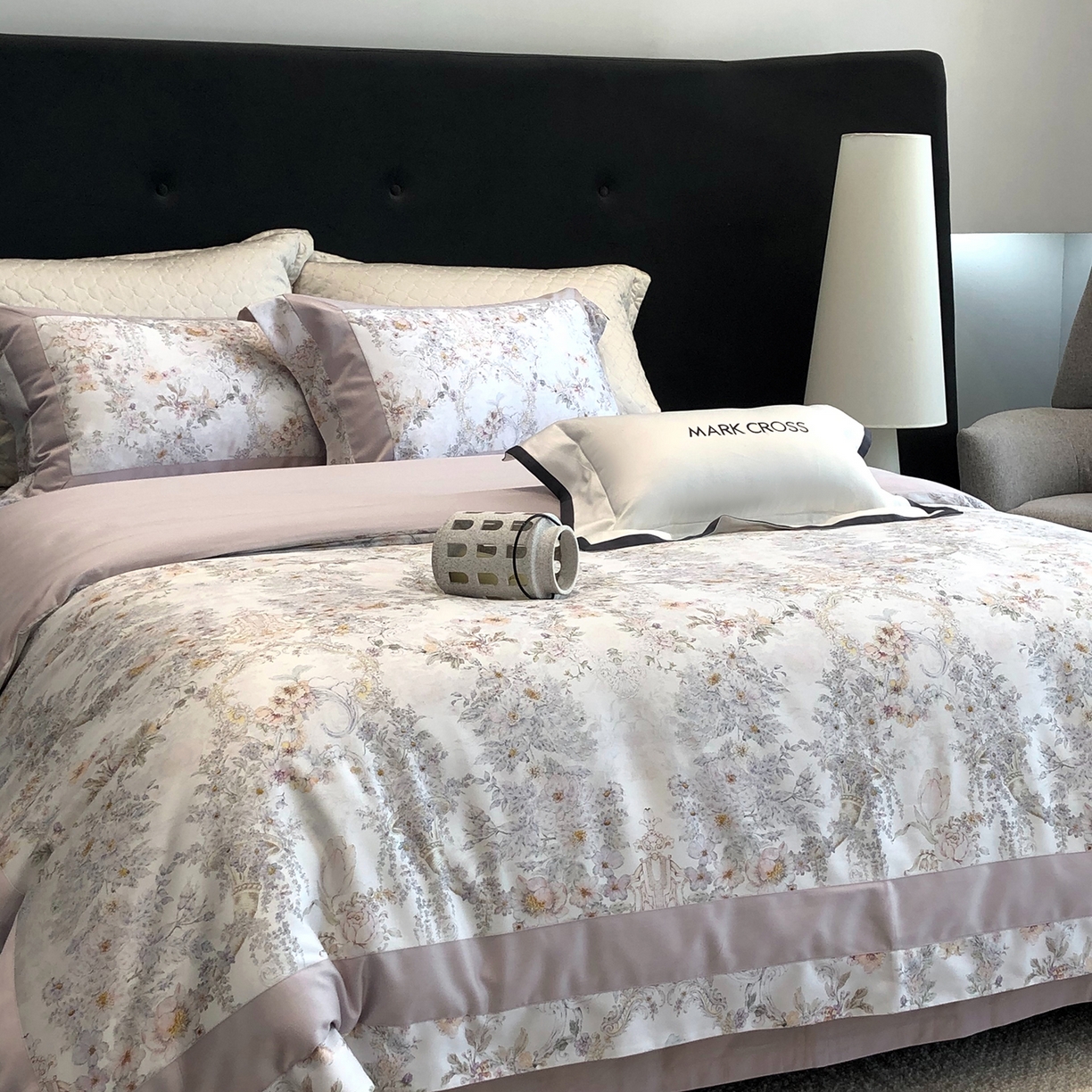 91家纺网 家纺一手货源 找家纺 （总）佳汐蓝家纺 2025新款法式浪漫花卉超细旦天丝棉磨毛系列四件套-热淇淋