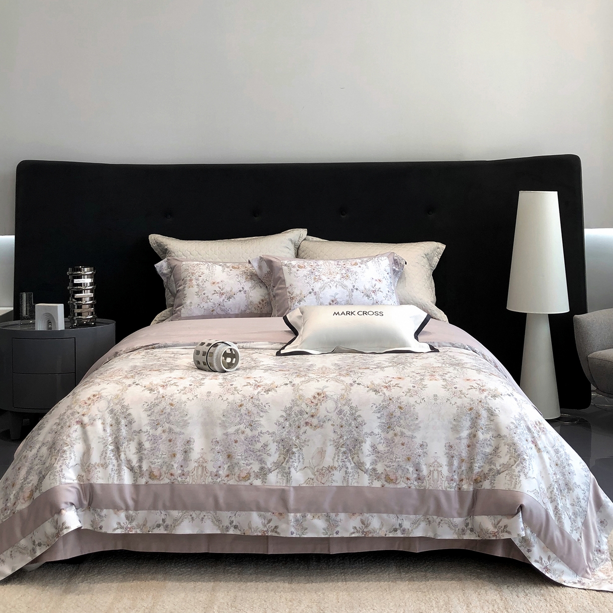 91家纺网 家纺一手货源 找家纺 （总）佳汐蓝家纺 2025新款法式浪漫花卉超细旦天丝棉磨毛系列四件套-热淇淋