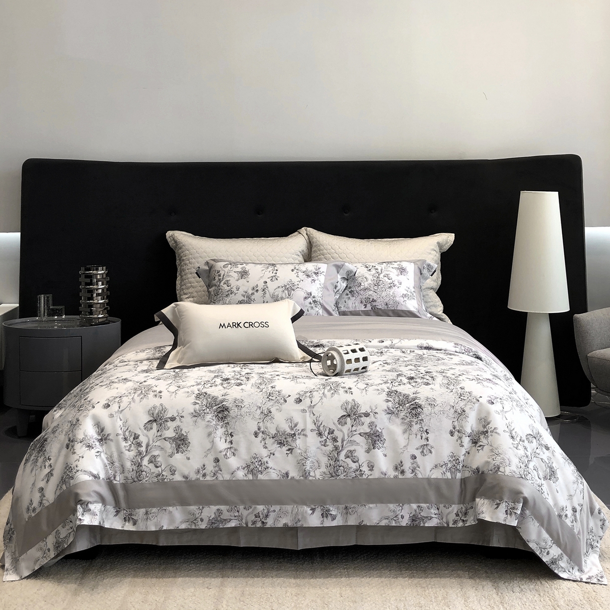 91家纺网 家纺一手货源 找家纺 （总）佳汐蓝家纺 2025新款法式浪漫花卉超细旦天丝棉磨毛系列四件套-热淇淋