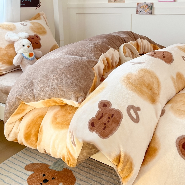 91家纺网 家纺一手货源 找家纺 （总）川悦生活 2025新款加厚保暖高克重牛奶绒宿舍三件套