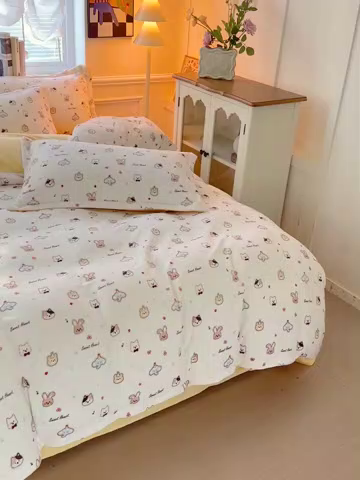 91家纺网 家纺一手货源 找家纺 （总）卡普 2025新款牛奶绒印花四件套