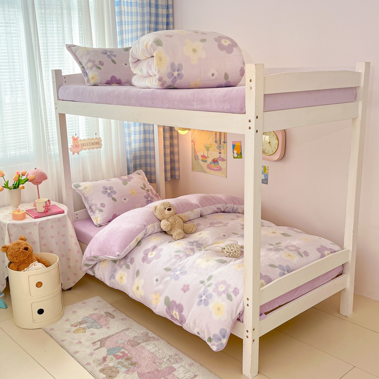 91家纺网 家纺一手货源 找家纺 川悦生活 2025新款加厚保暖高克重牛奶绒宿舍三件套 莉莉柒缇