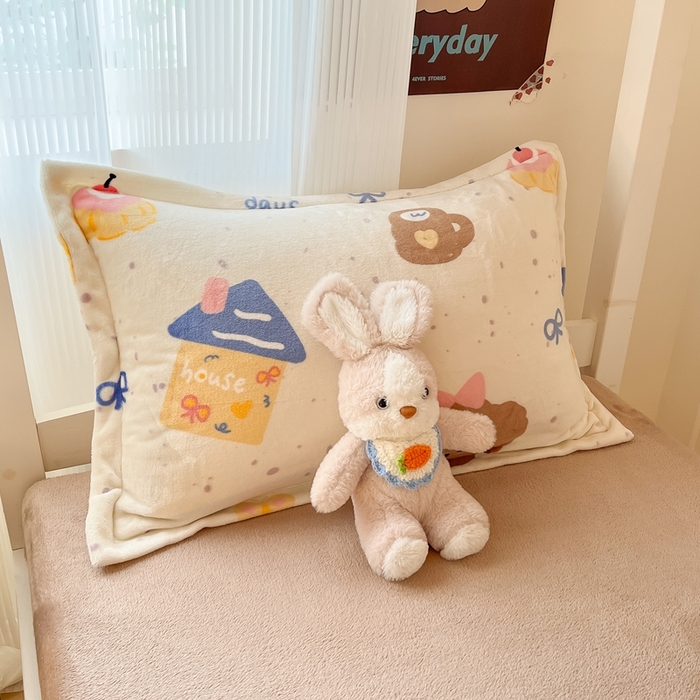 91家纺网 家纺一手货源 找家纺 川悦生活 2025新款加厚保暖高克重牛奶绒宿舍三件套 奶油噗妮-咖