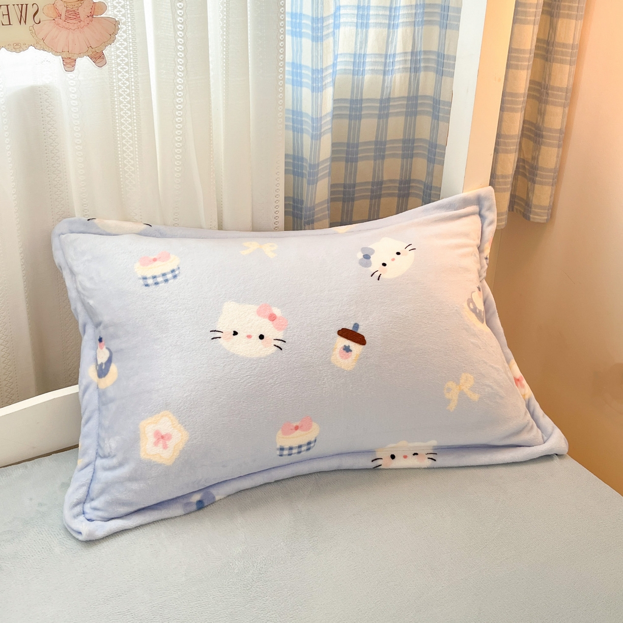 91家纺网 家纺一手货源 找家纺 川悦生活 2025新款加厚保暖高克重牛奶绒宿舍三件套 晴空小喵