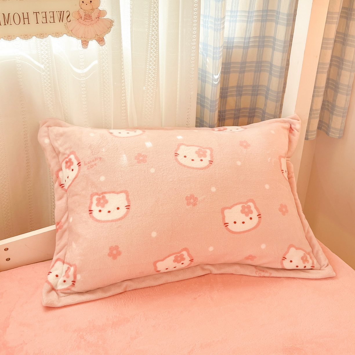 91家纺网 家纺一手货源 找家纺 川悦生活 2025新款加厚保暖高克重牛奶绒宿舍三件套 少女喵喵