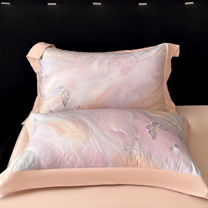 91家纺网 家纺一手货源 找家纺 （总）博纳家纺 2025新款正宗3221纯棉磨毛全棉印绣拼角四件套-幻影