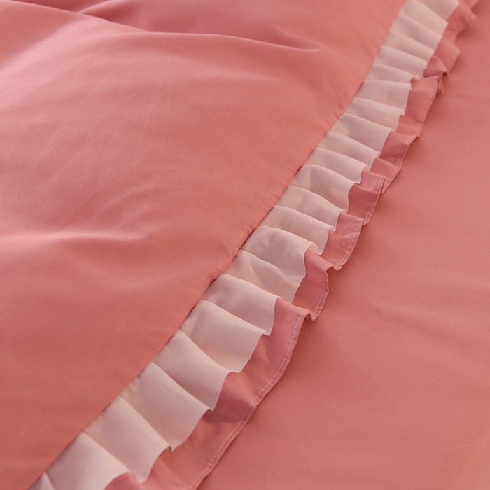 91家纺网 家纺一手货源 找家纺 后庭寝室 2025新款公主风亲肤磨毛蝴蝶结四件套-爱巢 爱巢-豆沙