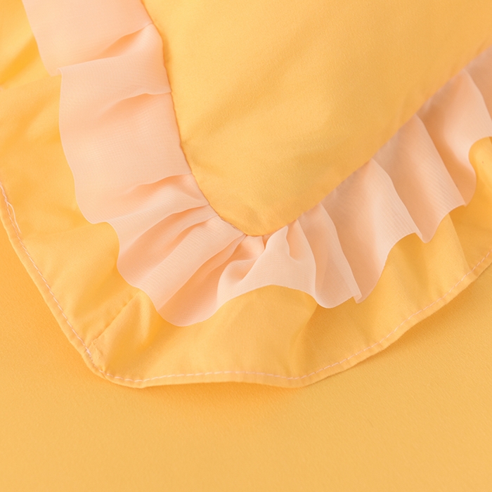 91家纺网 家纺一手货源 找家纺 后庭寝室 2025新款公主风亲肤磨毛蝴蝶结四件套-爱巢 爱巢-暖黄