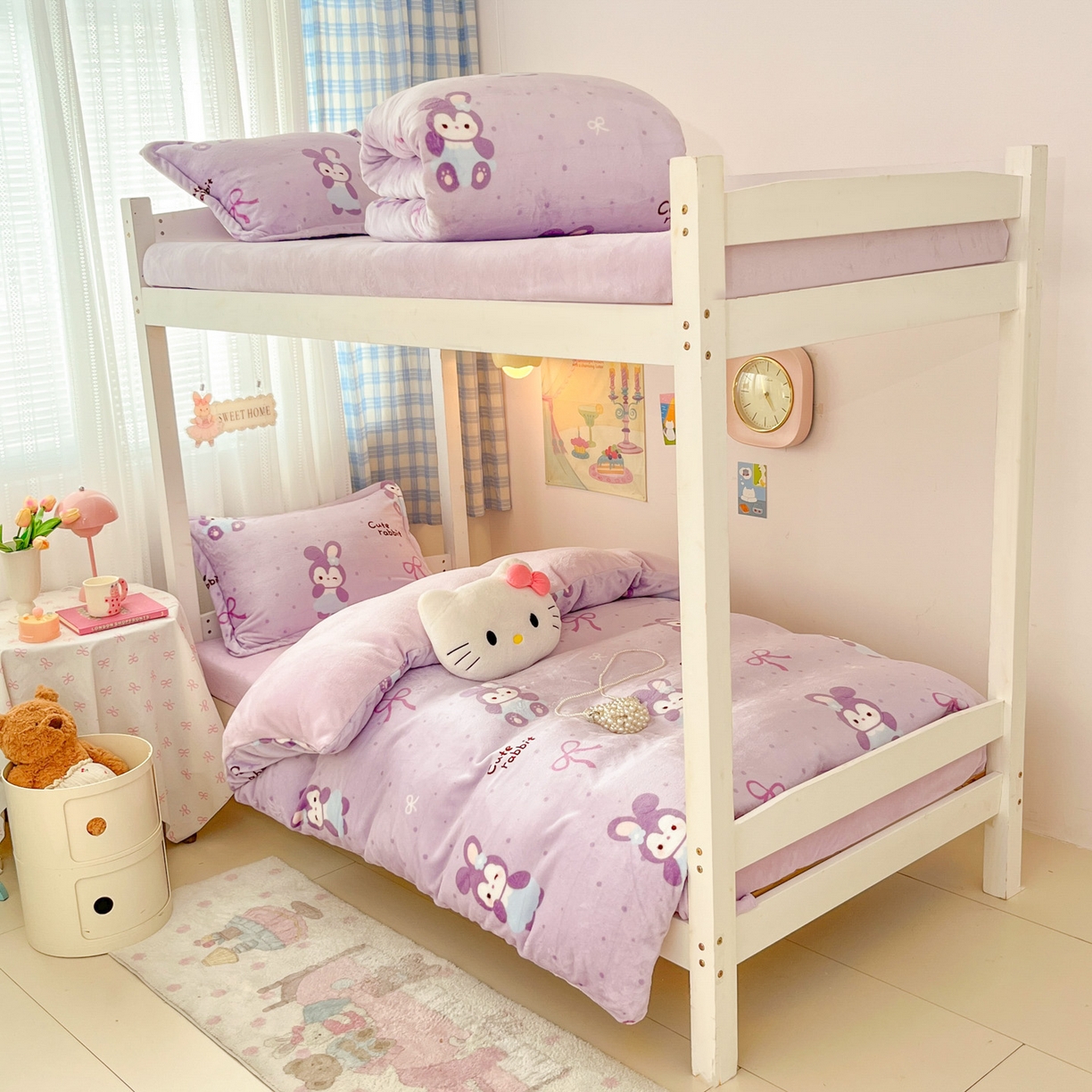 91家纺网 家纺一手货源 找家纺 川悦生活 2025新款加厚保暖高克重牛奶绒宿舍三件套 香芋奶茶