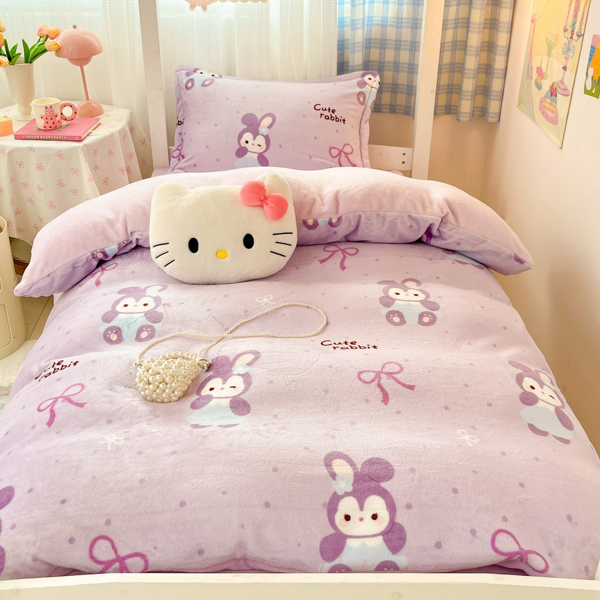 91家纺网 家纺一手货源 找家纺 川悦生活 2025新款加厚保暖高克重牛奶绒宿舍三件套 香芋奶茶