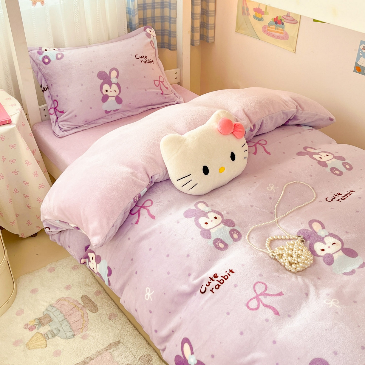 91家纺网 家纺一手货源 找家纺 川悦生活 2025新款加厚保暖高克重牛奶绒宿舍三件套 香芋奶茶