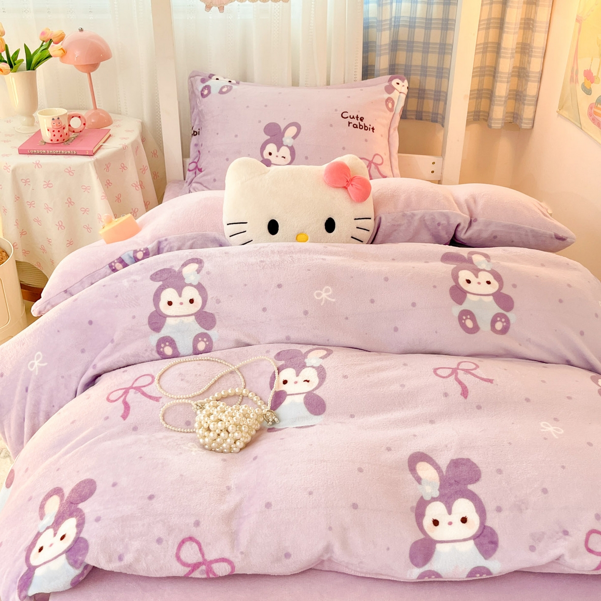 91家纺网 家纺一手货源 找家纺 川悦生活 2025新款加厚保暖高克重牛奶绒宿舍三件套 香芋奶茶