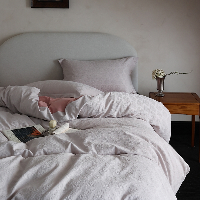 91家纺网 家纺一手货源 找家纺 风向标家纺 2025新款提花100S磨毛四件套-复古莫里斯系列-风格二 莫里斯雏菊-紫