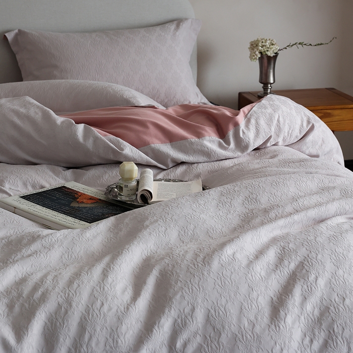 91家纺网 家纺一手货源 找家纺 风向标家纺 2025新款提花100S磨毛四件套-复古莫里斯系列-风格二 莫里斯雏菊-紫