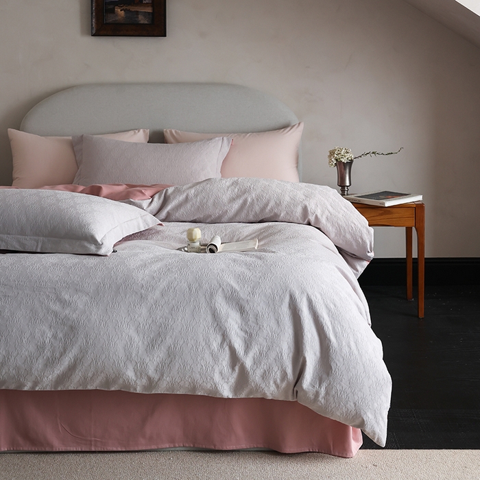 91家纺网 家纺一手货源 找家纺 风向标家纺 2025新款提花100S磨毛四件套-复古莫里斯系列-风格二 莫里斯雏菊-紫