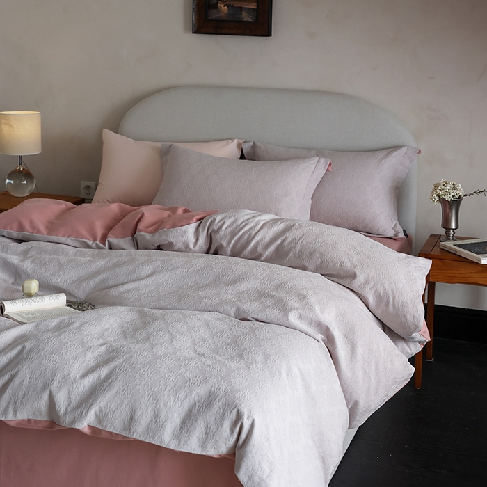 91家纺网 家纺一手货源 找家纺 风向标家纺 2025新款提花100S磨毛四件套-复古莫里斯系列-风格二 莫里斯雏菊-紫