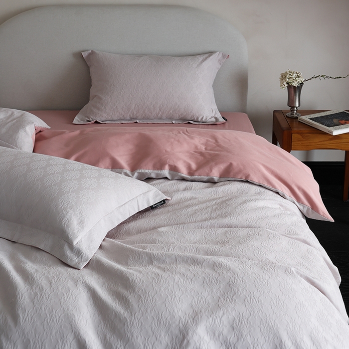 91家纺网 家纺一手货源 找家纺 风向标家纺 2025新款提花100S磨毛四件套-复古莫里斯系列-风格二 莫里斯雏菊-紫