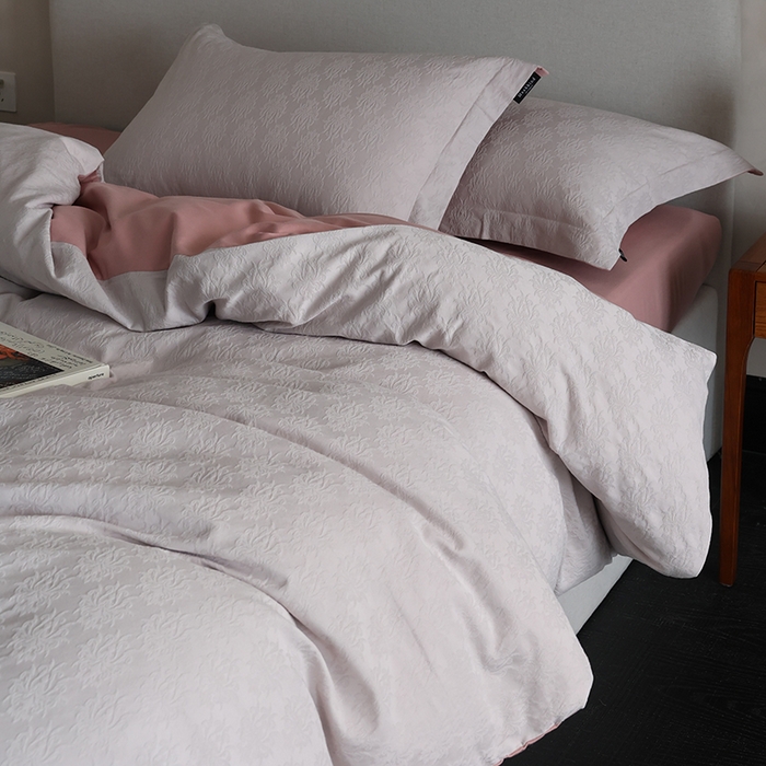 91家纺网 家纺一手货源 找家纺 风向标家纺 2025新款提花100S磨毛四件套-复古莫里斯系列-风格二 莫里斯雏菊-紫