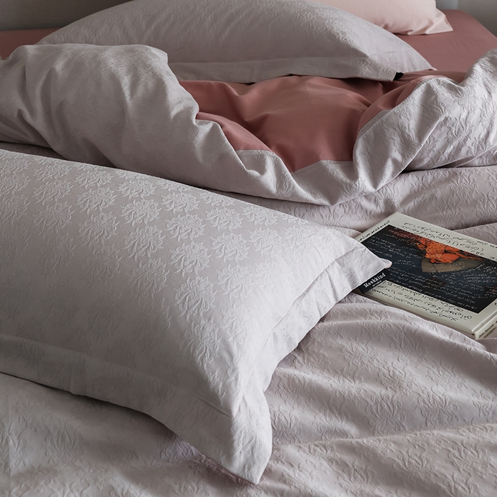 91家纺网 家纺一手货源 找家纺 风向标家纺 2025新款提花100S磨毛四件套-复古莫里斯系列-风格二 莫里斯雏菊-紫