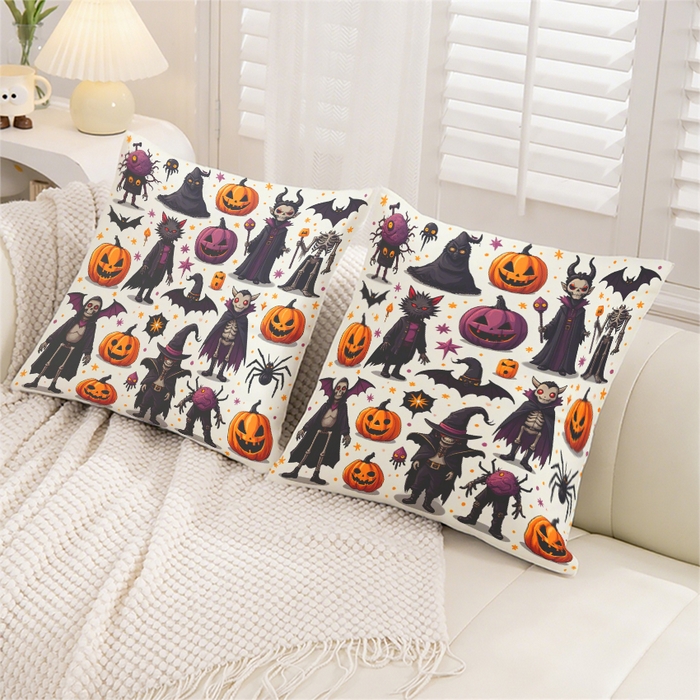 91家纺网 家纺一手货源 找家纺 （总）合纵跨境工厂 2025新款一件定制pod模式跨境抱枕套一件代发亚马逊速卖通24小时内发货磨毛水晶绒材质-万圣节主题