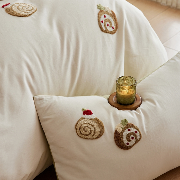 91家纺网 家纺一手货源 找家纺 风向标家纺 202新款贡缎磨毛60s绣花四件套-元气系列 巧克力瑞士卷