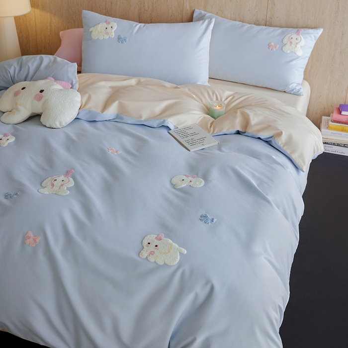 91家纺网 家纺一手货源 找家纺 （总）风向标家纺 202新款贡缎磨毛60s绣花四件套-元气系列