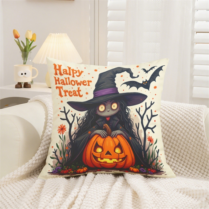 91家纺网 家纺一手货源 找家纺 （总）合纵跨境工厂 2025新款一件定制pod模式跨境抱枕套一件代发亚马逊速卖通24小时内发货磨毛水晶绒材质-万圣节主题