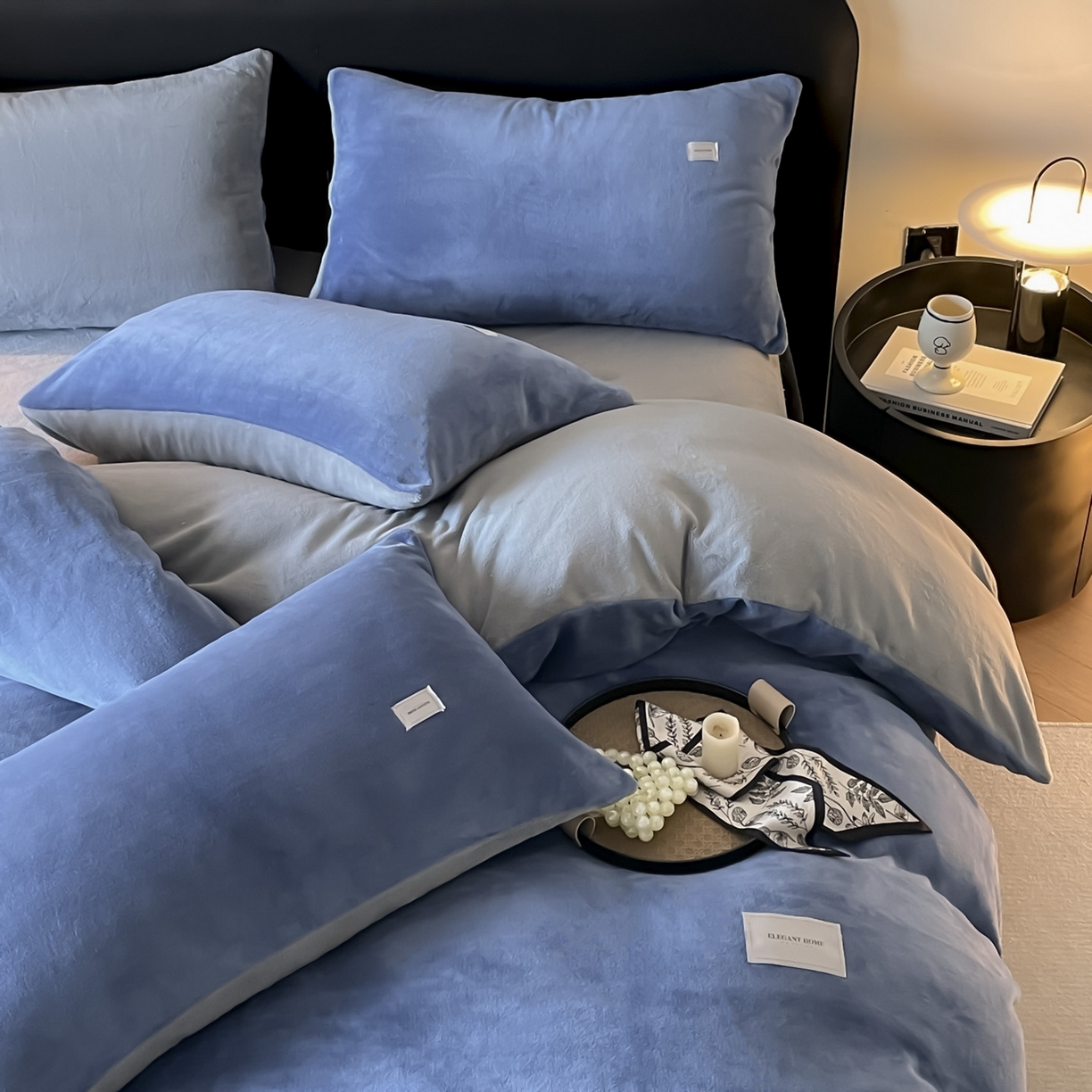 91家纺网 家纺一手货源 找家纺 （总）ab家纺 2025新款保暖舒适纯色牛奶绒四件套