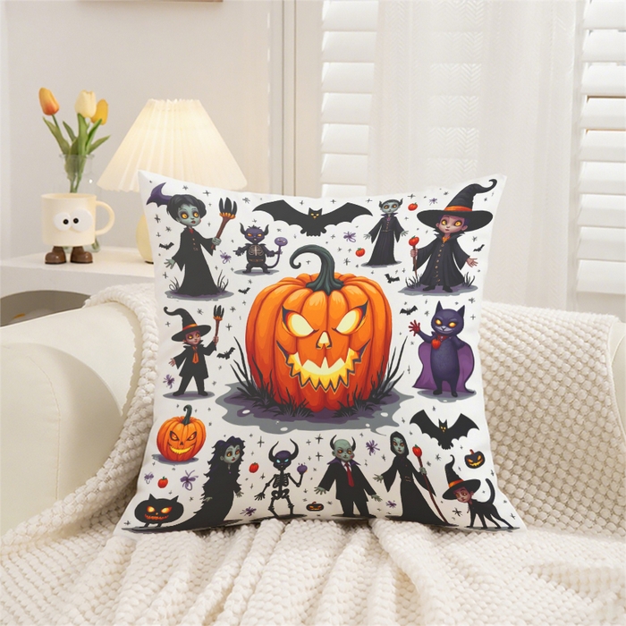 91家纺网 家纺一手货源 找家纺 （总）合纵跨境工厂 2025新款一件定制pod模式跨境抱枕套一件代发亚马逊速卖通24小时内发货磨毛水晶绒材质-万圣节主题