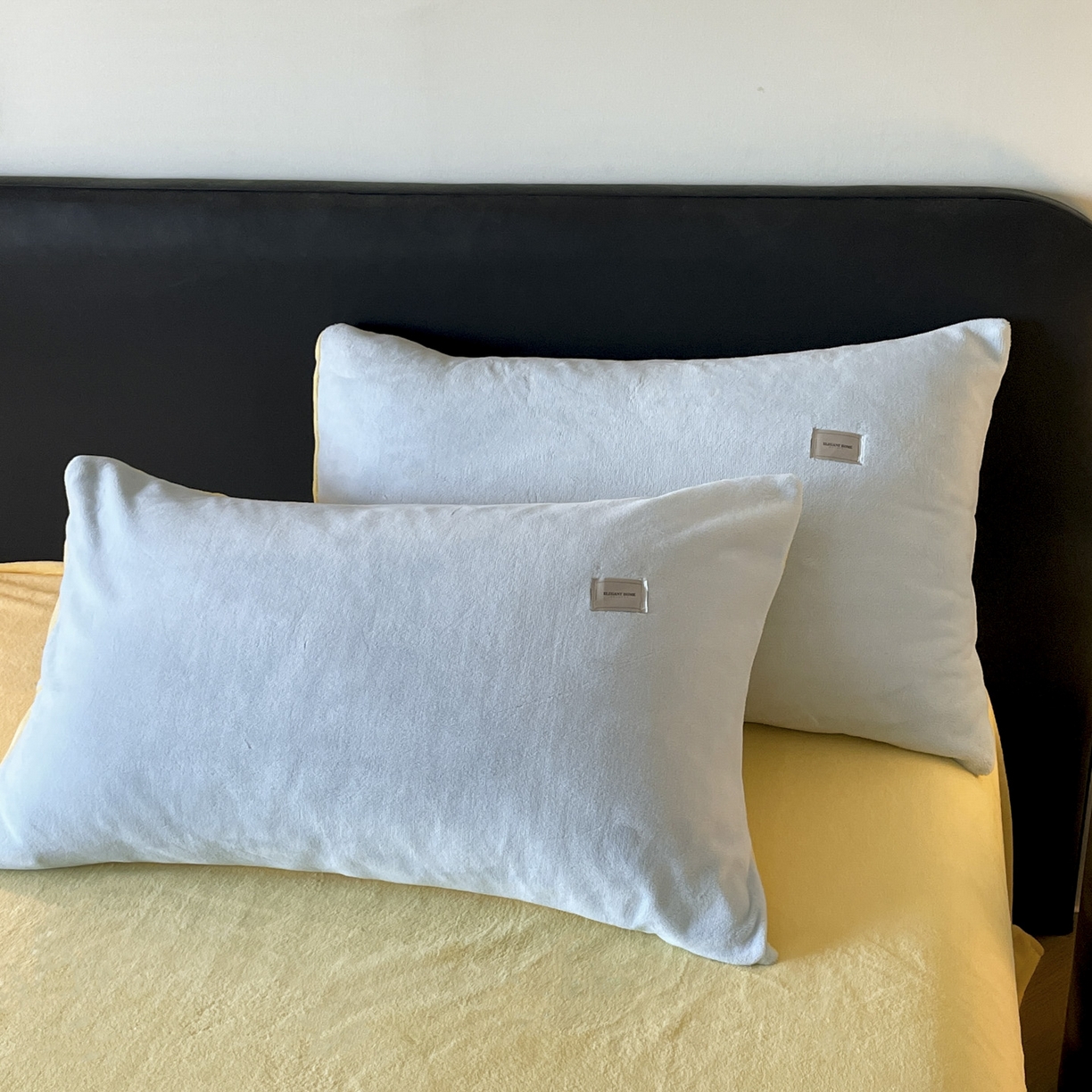 91家纺网 家纺一手货源 找家纺 ab家纺 2025新款保暖舒适纯色牛奶绒四件套 天空蓝柠檬黄