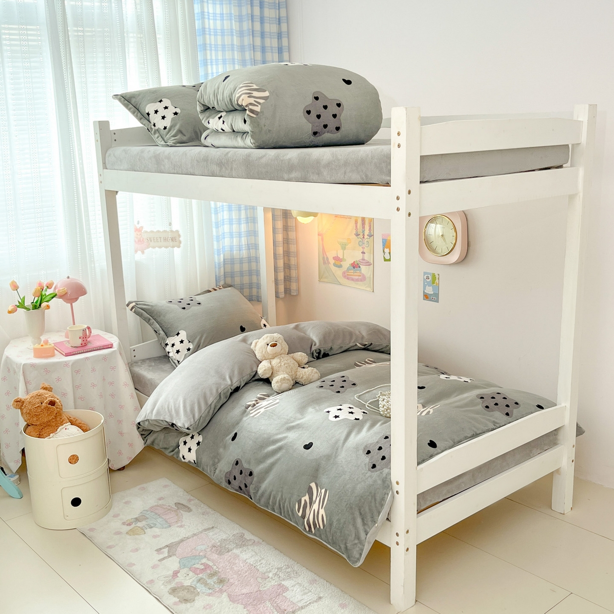 91家纺网 家纺一手货源 找家纺 川悦生活 2025新款加厚保暖高克重牛奶绒宿舍三件套 夜空好梦