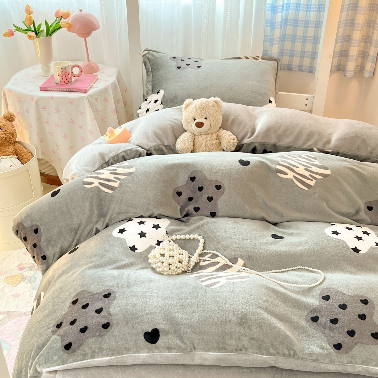 91家纺网 家纺一手货源 找家纺 川悦生活 2025新款加厚保暖高克重牛奶绒宿舍三件套 夜空好梦