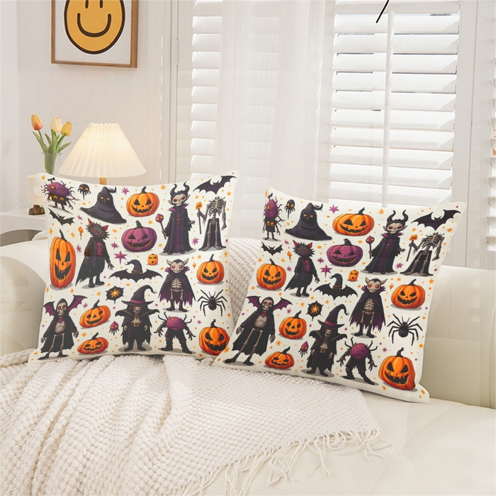 91家纺网 家纺一手货源 找家纺 合纵跨境工厂 2025新款一件定制pod模式跨境抱枕套一件代发亚马逊速卖通24小时内发货磨毛水晶绒材质-万圣节主题 1XM58262001