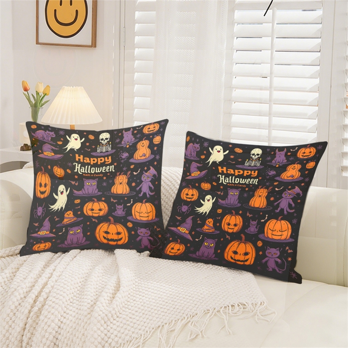 91家纺网 家纺一手货源 找家纺 合纵跨境工厂 2025新款一件定制pod模式跨境抱枕套一件代发亚马逊速卖通24小时内发货磨毛水晶绒材质-万圣节主题 1XM58262002