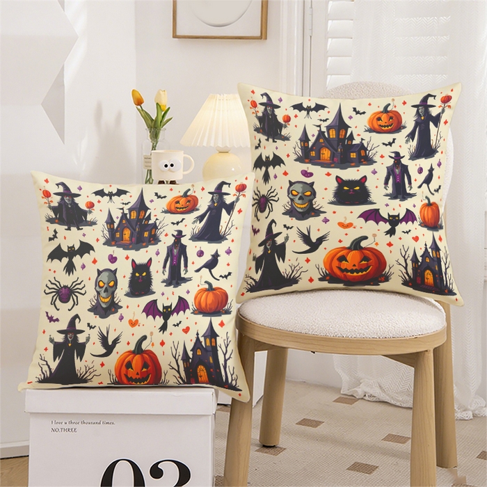 91家纺网 家纺一手货源 找家纺 合纵跨境工厂 2025新款一件定制pod模式跨境抱枕套一件代发亚马逊速卖通24小时内发货磨毛水晶绒材质-万圣节主题 1XM58262003