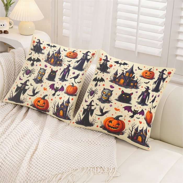 91家纺网 家纺一手货源 找家纺 合纵跨境工厂 2025新款一件定制pod模式跨境抱枕套一件代发亚马逊速卖通24小时内发货磨毛水晶绒材质-万圣节主题 1XM58262003