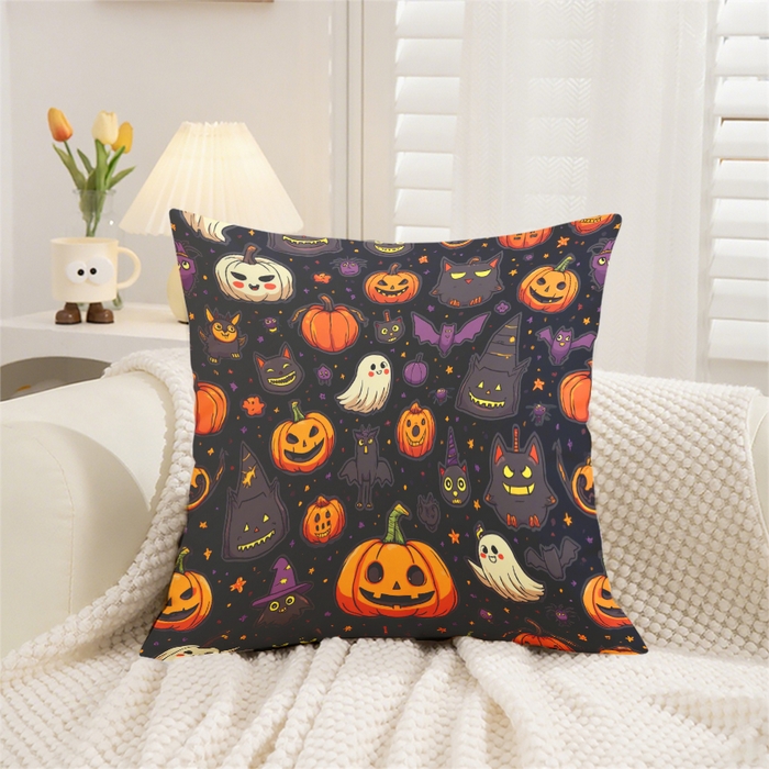 合纵跨境工厂 2025新款一件定制pod模式跨境抱枕套一件代发亚马逊速卖通24小时内发货磨毛水晶绒材质-万圣节主题 1XM58262004