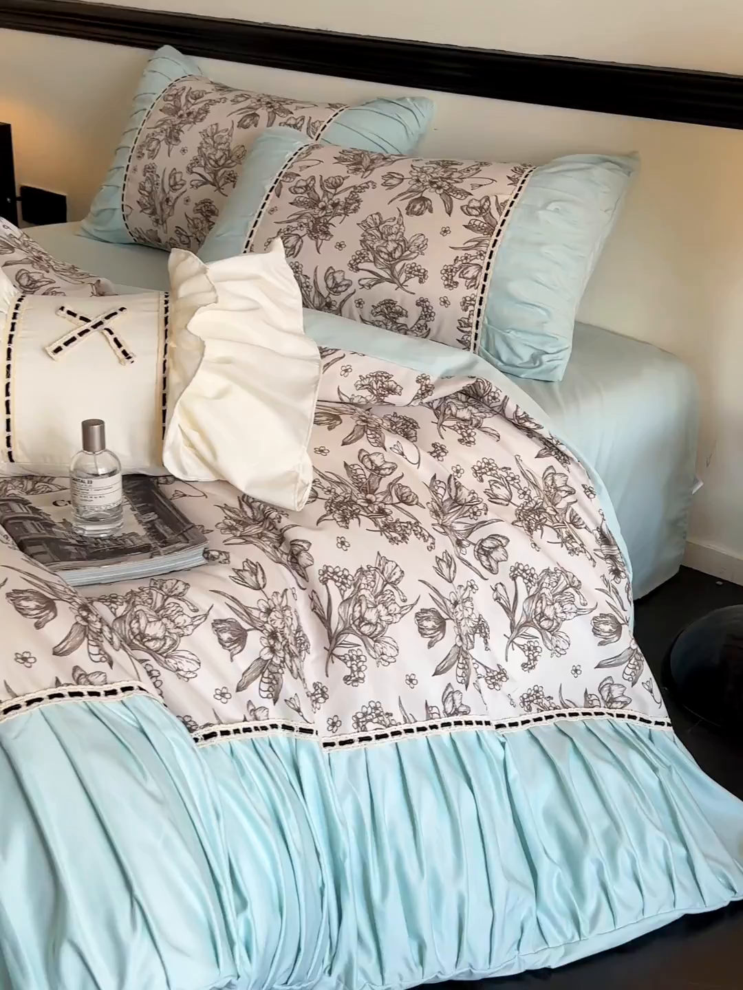 91家纺网 家纺一手货源 找家纺 （总）博纳家纺 2025新款亲肤棉法式奶油风四件套-芙蕾雅