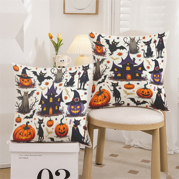 91家纺网 家纺一手货源 找家纺 合纵跨境工厂 2025新款一件定制pod模式跨境抱枕套一件代发亚马逊速卖通24小时内发货磨毛水晶绒材质-万圣节主题 1XM58262007