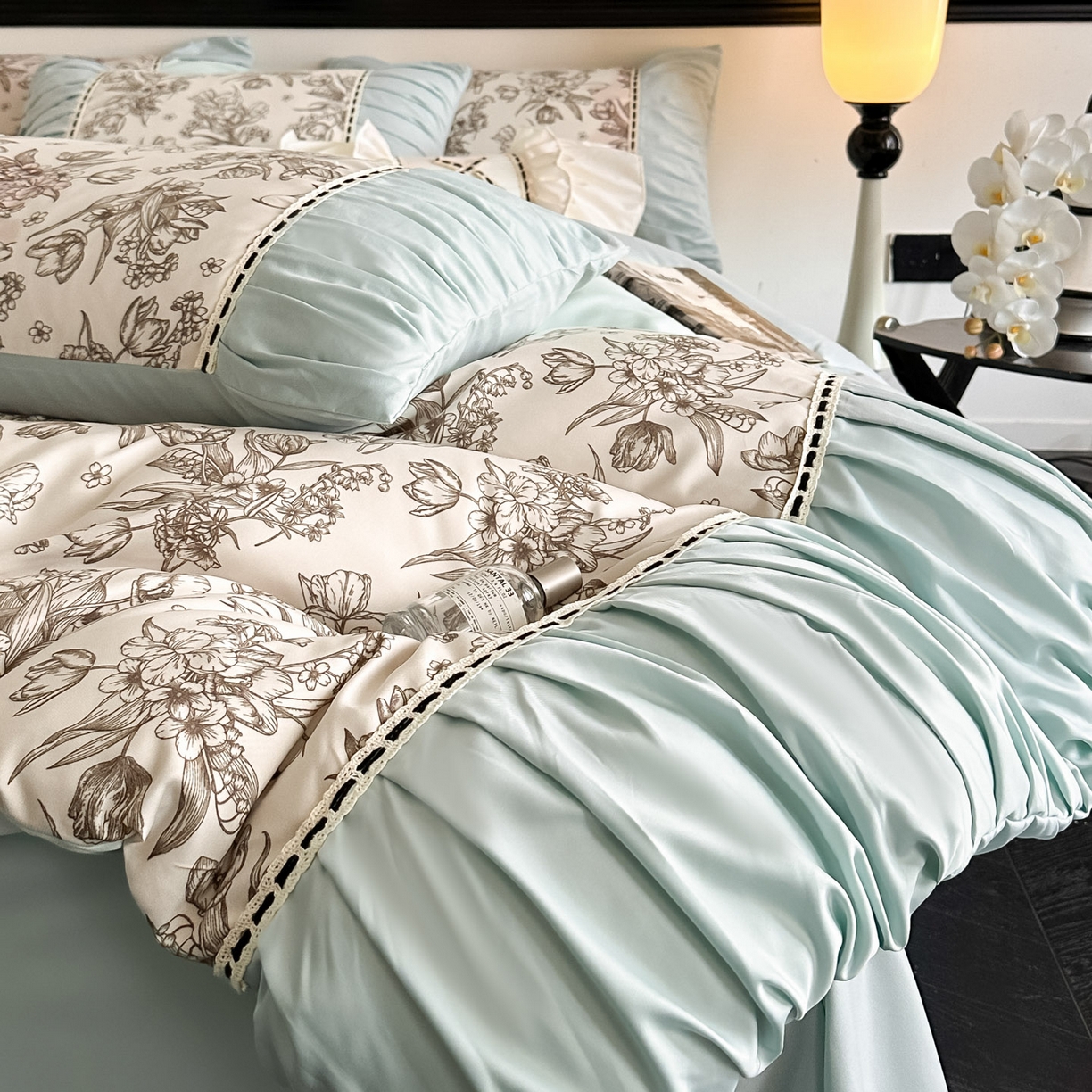 91家纺网 家纺一手货源 找家纺 （总）博纳家纺 2025新款亲肤棉法式奶油风四件套-芙蕾雅