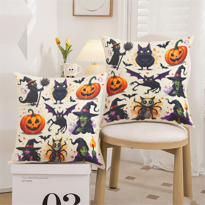 91家纺网 家纺一手货源 找家纺 合纵跨境工厂 2025新款一件定制pod模式跨境抱枕套一件代发亚马逊速卖通24小时内发货磨毛水晶绒材质-万圣节主题 1XM58262009