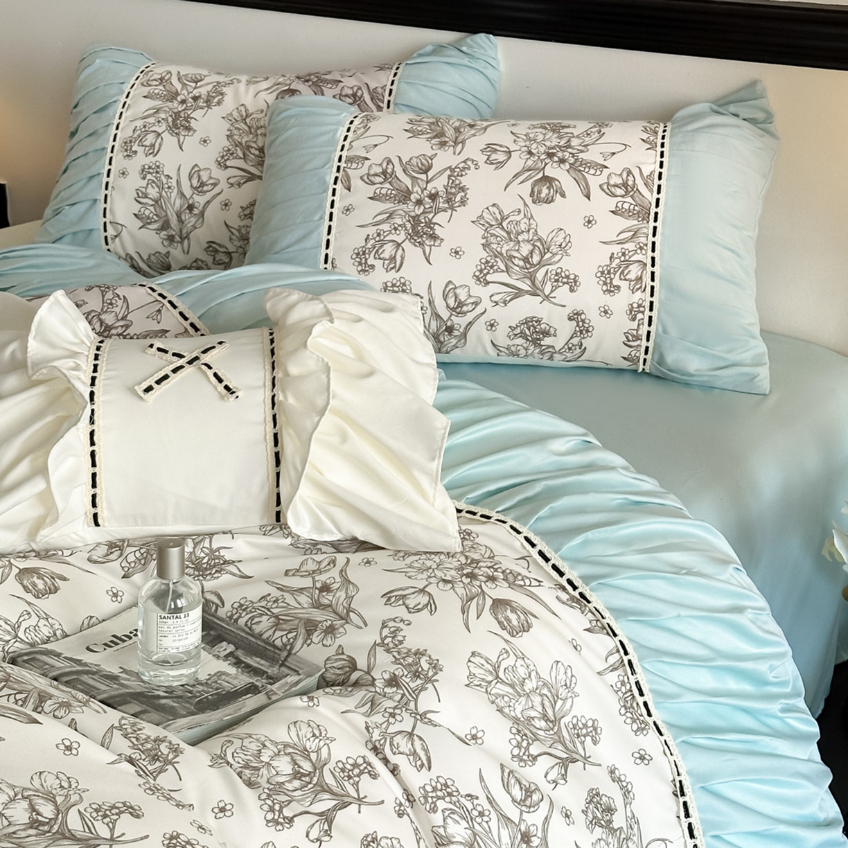 91家纺网 家纺一手货源 找家纺 （总）博纳家纺 2025新款亲肤棉法式奶油风四件套-芙蕾雅