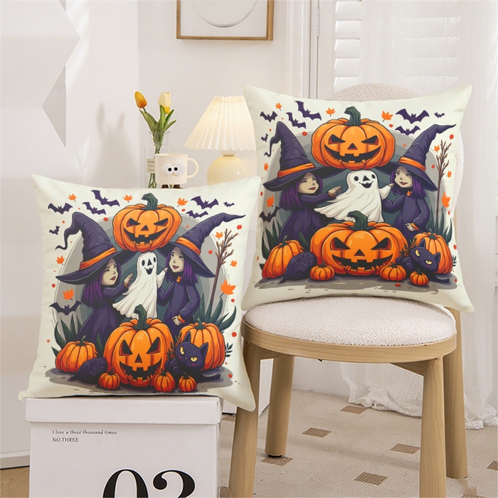 91家纺网 家纺一手货源 找家纺 合纵跨境工厂 2025新款一件定制pod模式跨境抱枕套一件代发亚马逊速卖通24小时内发货磨毛水晶绒材质-万圣节主题 1XM58262011