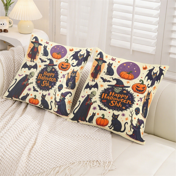 91家纺网 家纺一手货源 找家纺 合纵跨境工厂 2025新款一件定制pod模式跨境抱枕套一件代发亚马逊速卖通24小时内发货磨毛水晶绒材质-万圣节主题 1XM58262012