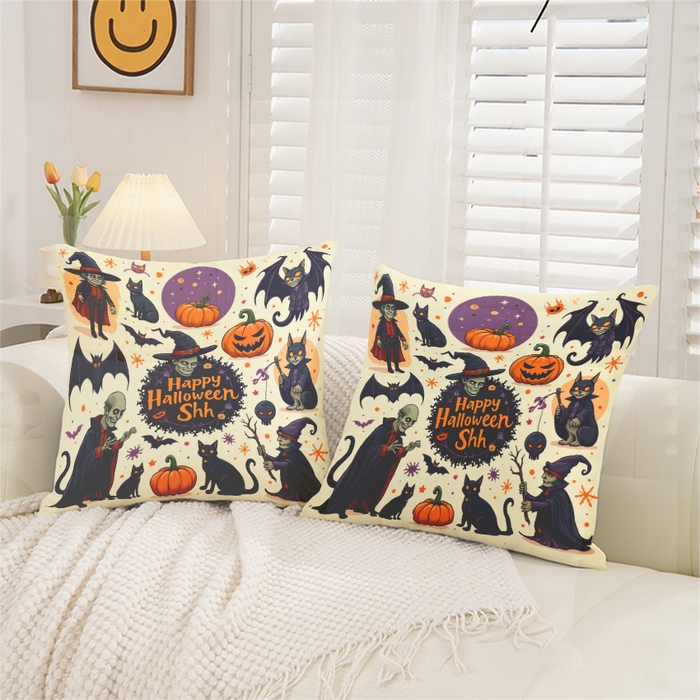 91家纺网 家纺一手货源 找家纺 合纵跨境工厂 2025新款一件定制pod模式跨境抱枕套一件代发亚马逊速卖通24小时内发货磨毛水晶绒材质-万圣节主题 1XM58262012