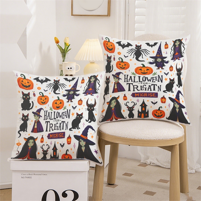 91家纺网 家纺一手货源 找家纺 合纵跨境工厂 2025新款一件定制pod模式跨境抱枕套一件代发亚马逊速卖通24小时内发货磨毛水晶绒材质-万圣节主题 1XM58262013